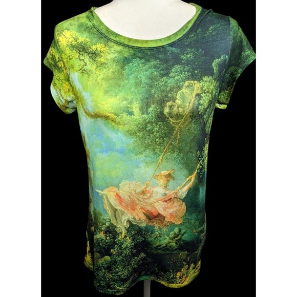 Cacofonia Milano The Swing Art Print Shirt Size Medium - Picture 1 of 9